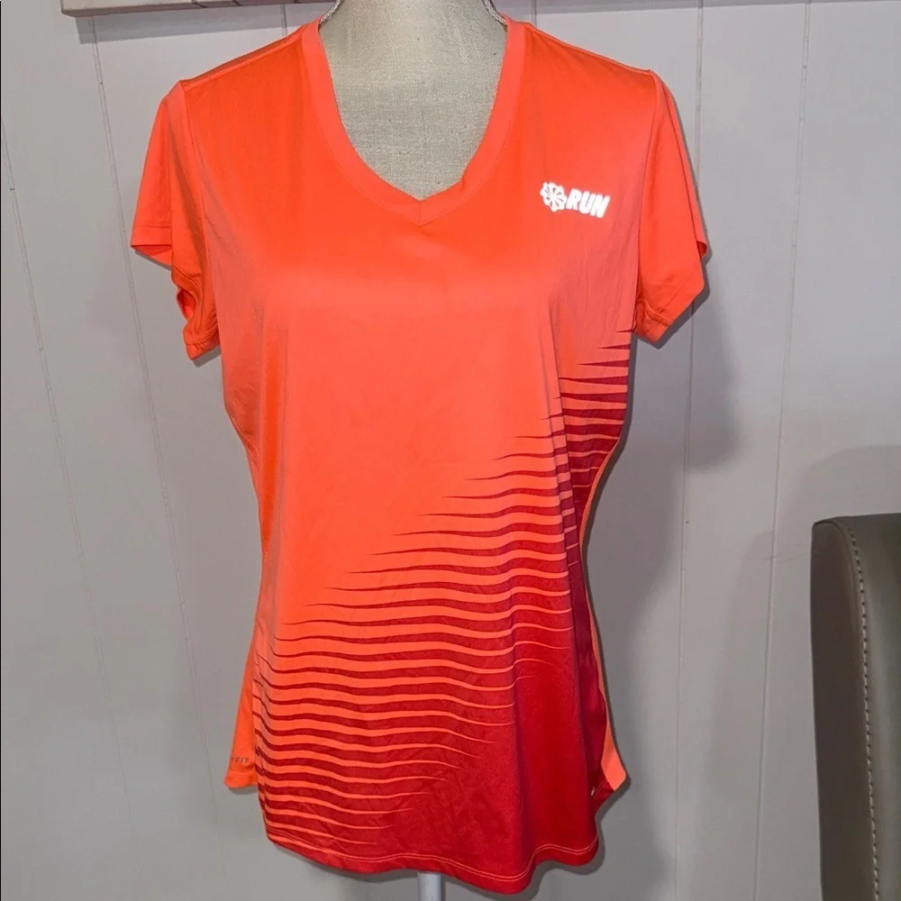 Nike Women's Orange Gradient V-Neck Tee